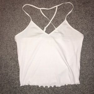 White cute comfy crop tank top
